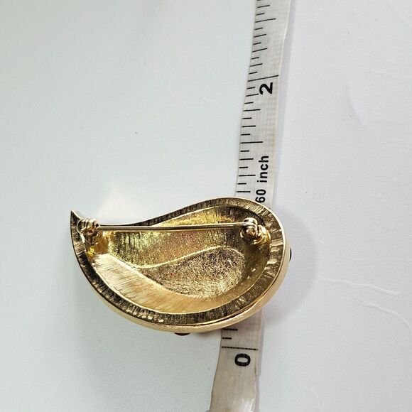 Avon Vintage Gold Tone Swoosh Brooch - Picture 4 of 9